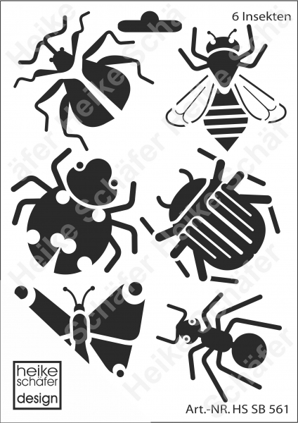 Schablone-Stencil A5 004-0561 6-Insekten